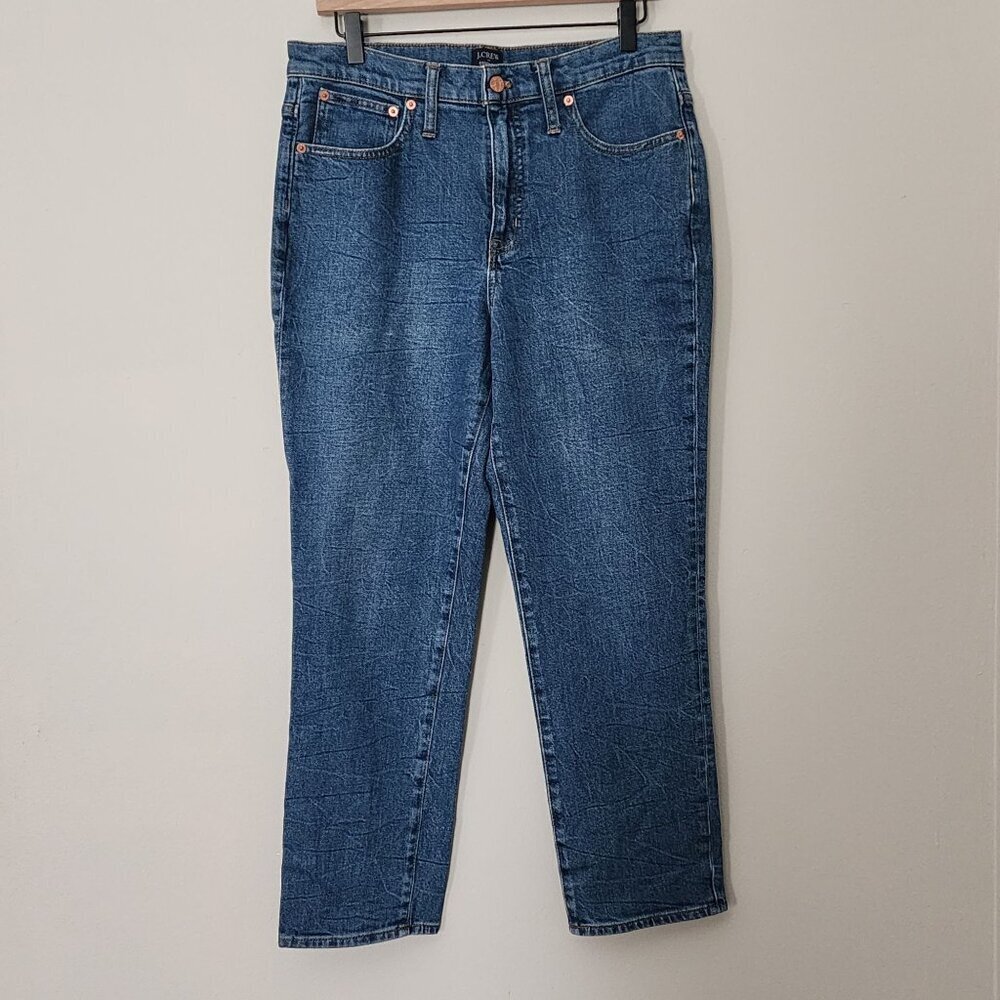 J. Crew  Factory Jeans Women 30 Blue Essential Straight Stretch Denim